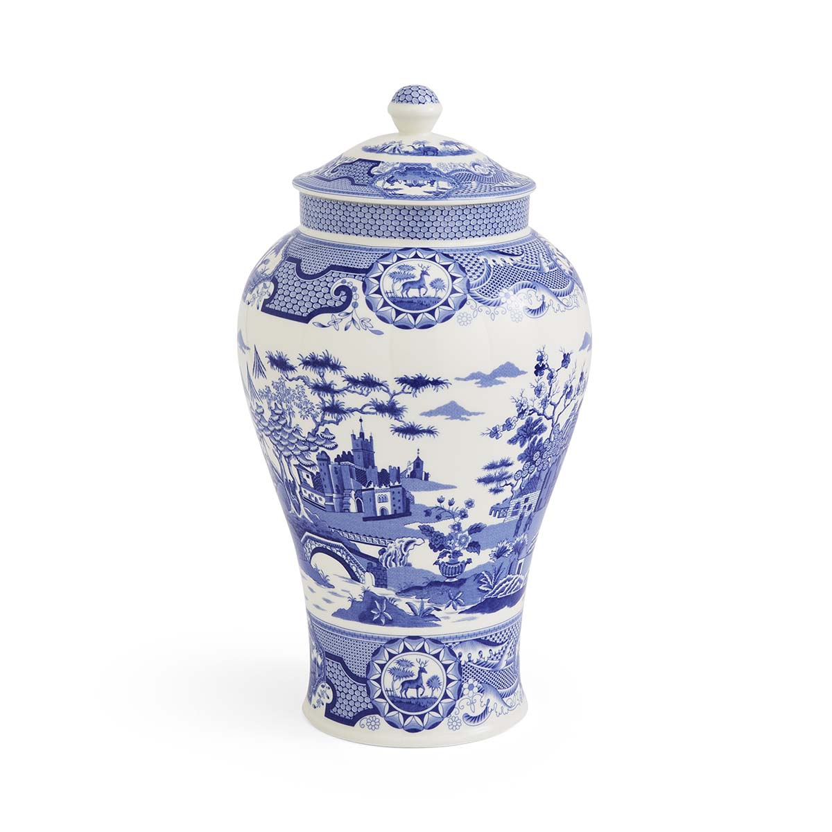 Blue Italian Gothic Castle Vase – Porcelain Statement Decorative Vase dinnerware CasaFenix