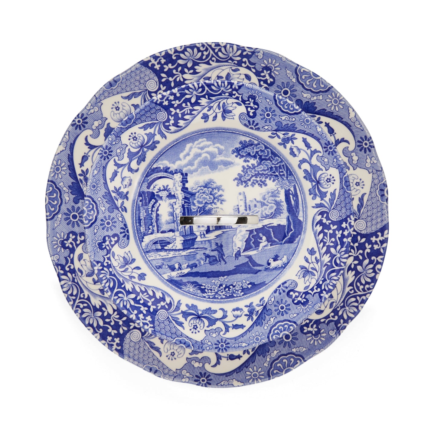 Blue Italian 2-Tier Cake Stand – Porcelain Afternoon Tea Display dinnerware CasaFenix