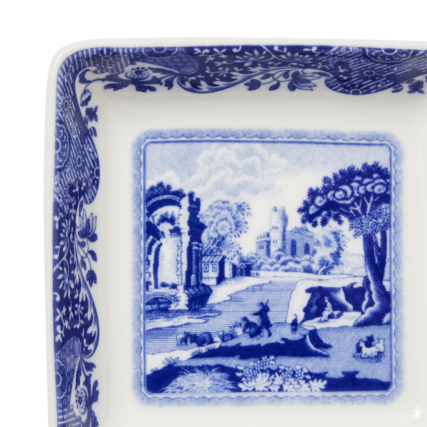 Blue Italian Set of 4 Square Dishes – Porcelain Canapé & Dip Plates dinnerware CasaFenix