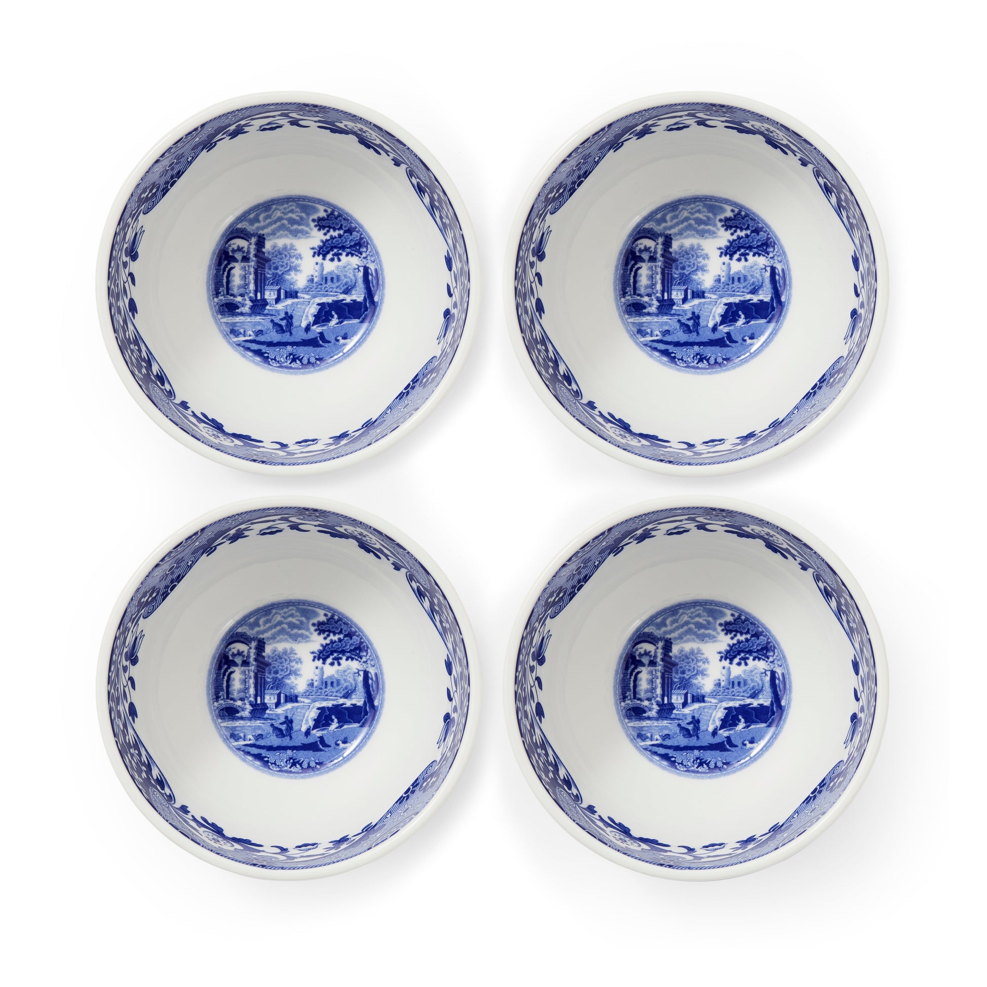 Blue Italian Dip Bowls Set of 4 – Blue & White Porcelain Bowls dinnerware CasaFenix