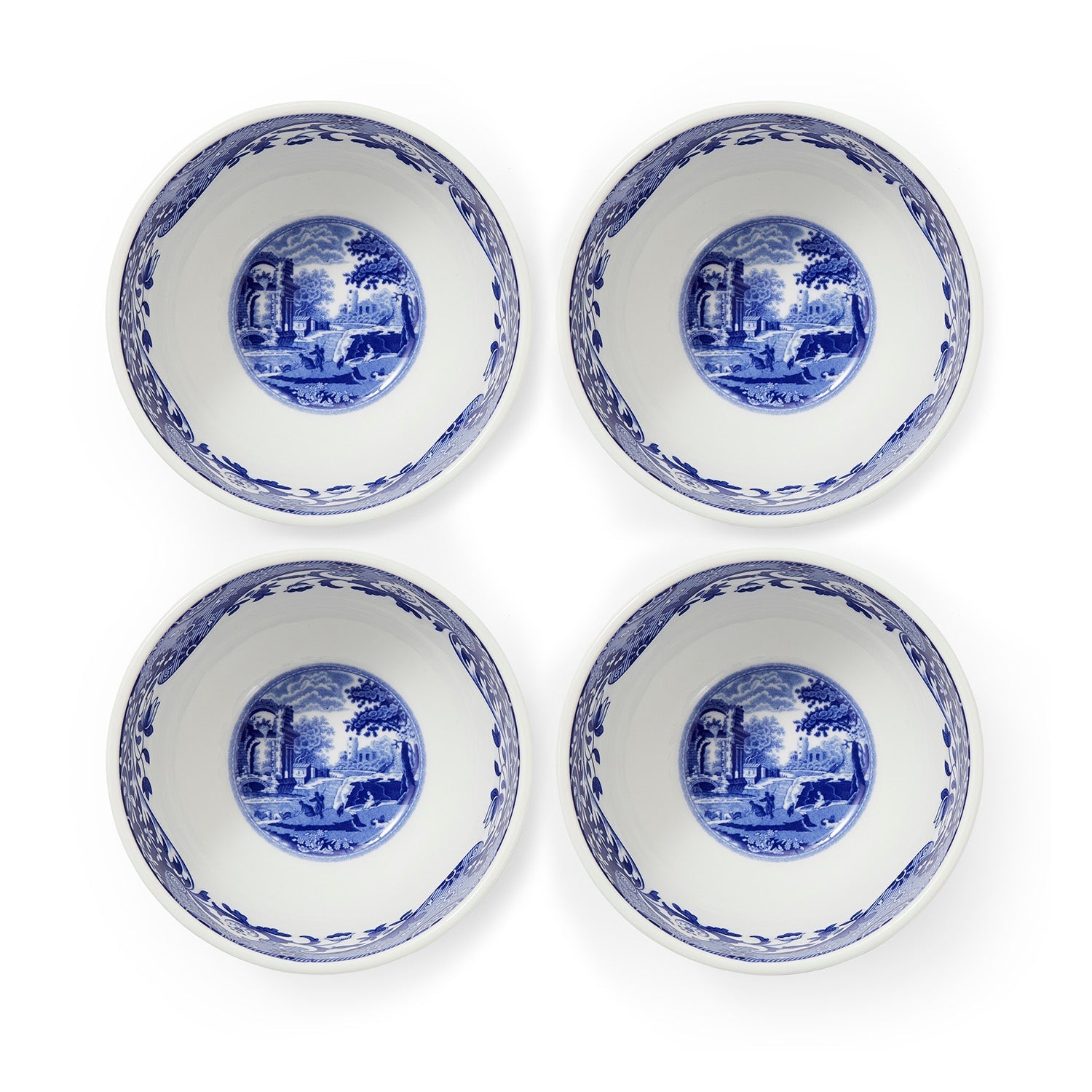 Blue Italian Dip Bowls Set of 4 – Blue & White Porcelain Bowls dinnerware CasaFenix
