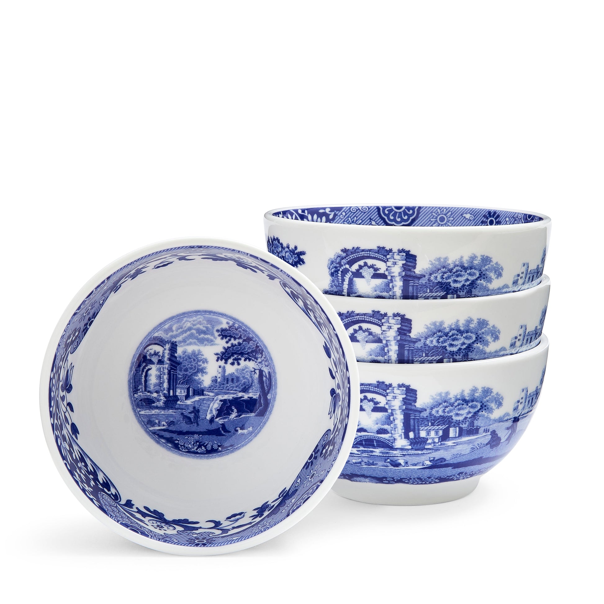 Blue Italian Dip Bowls Set of 4 – Blue & White Porcelain Bowls dinnerware CasaFenix