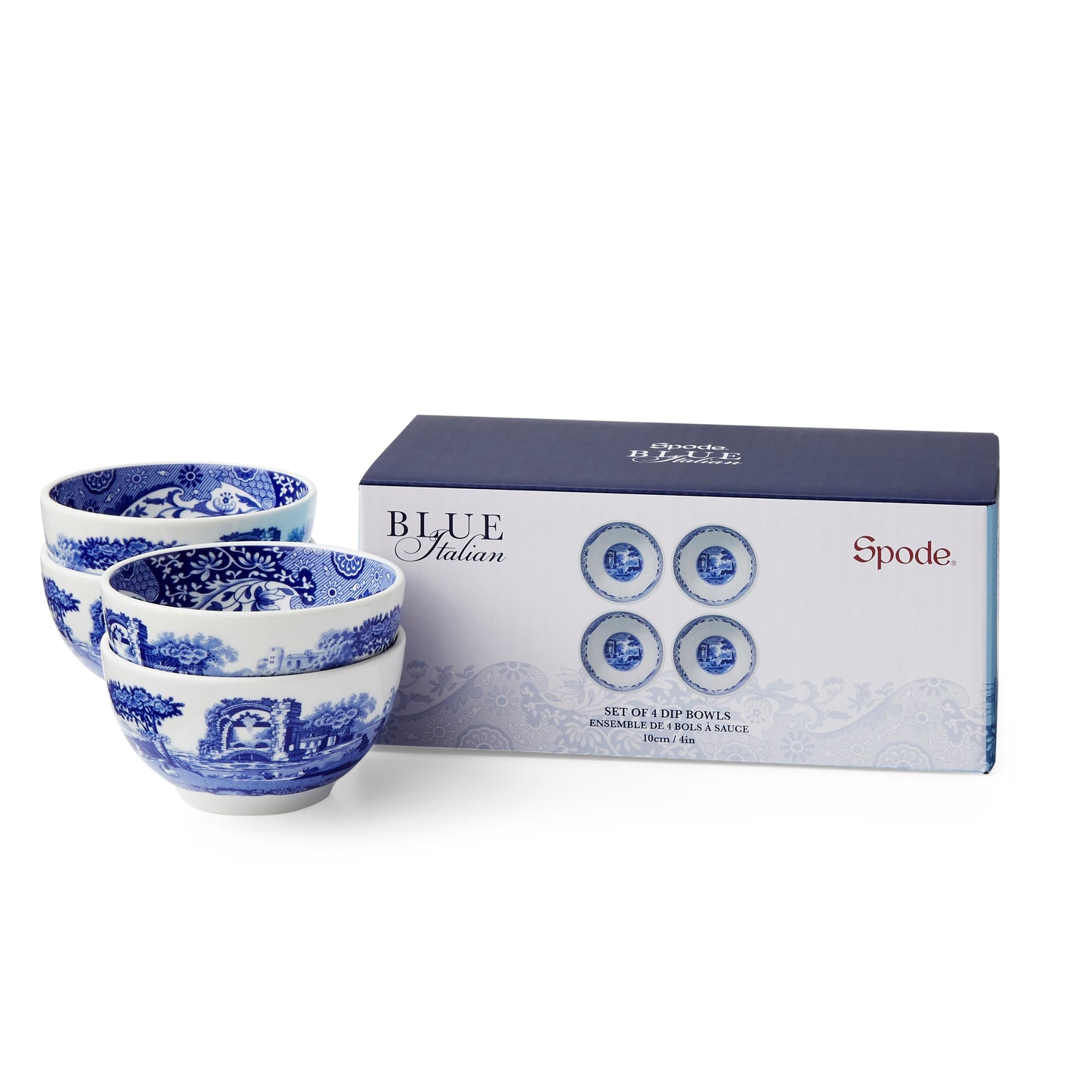 Blue Italian Dip Bowls Set of 4 – Blue & White Porcelain Bowls dinnerware CasaFenix