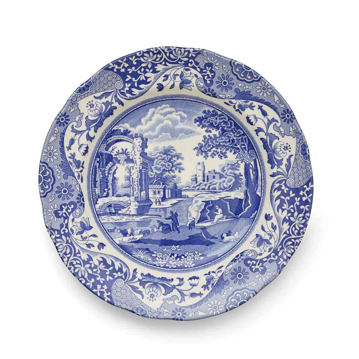 Blue Italian Set of 4 Small Dinner Plates – Elegant Spode Porcelain dinnerware CasaFenix