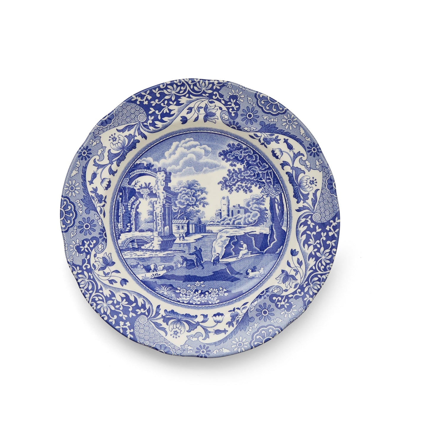 Blue Italian Set of 4 Small Dinner Plates – Elegant Spode Porcelain dinnerware CasaFenix