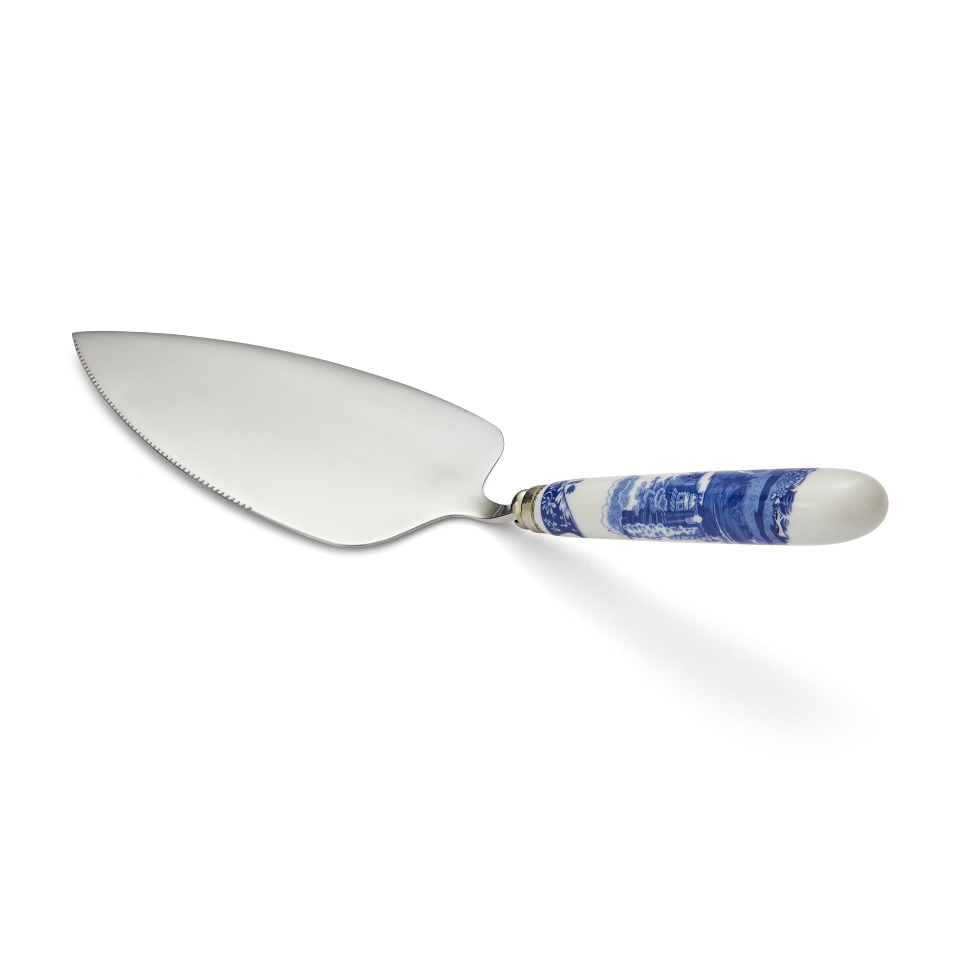 Blue Italian Cake Slice – Porcelain Cake Server with Blue Italian Design dinnerware CasaFenix