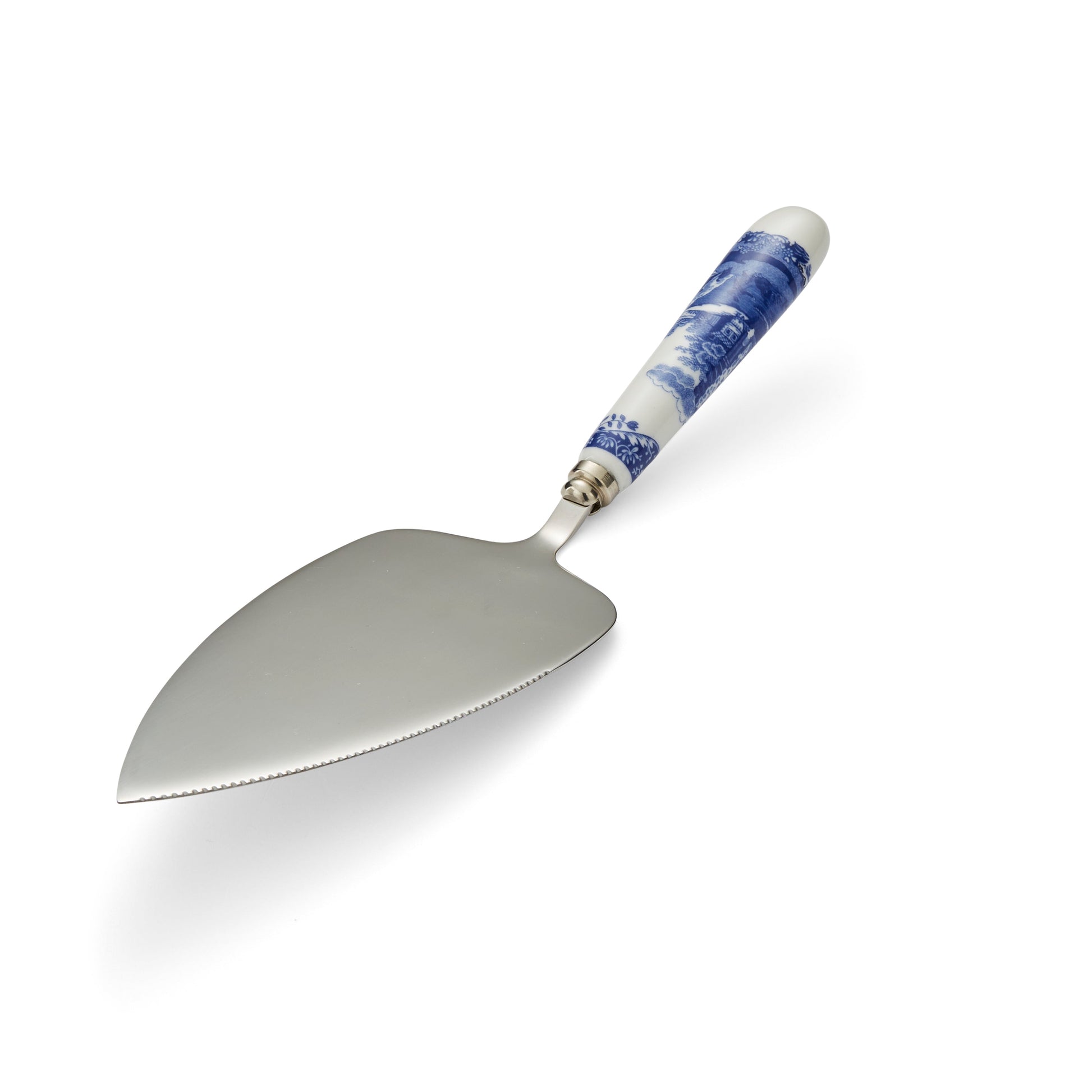 Blue Italian Cake Slice – Porcelain Cake Server with Blue Italian Design dinnerware CasaFenix