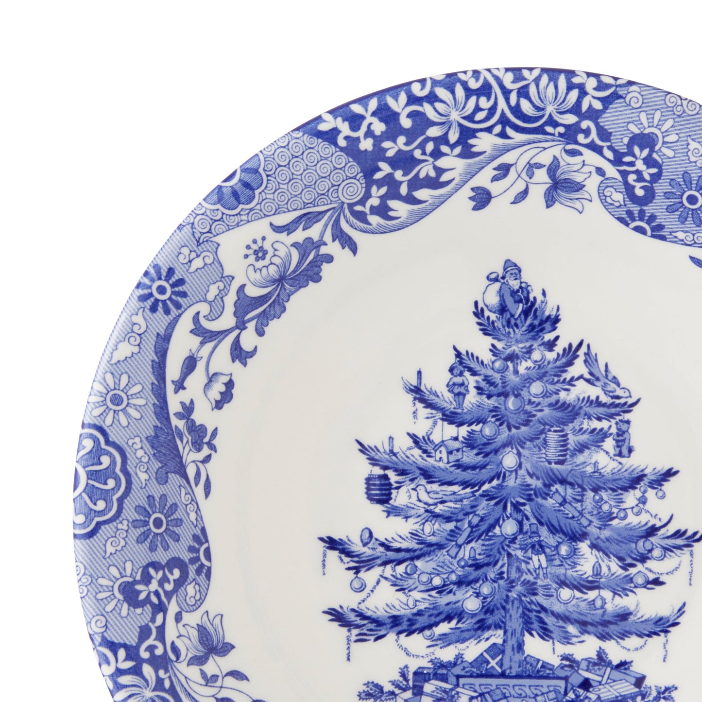 Blue Italian Christmas Set of 4 Bowls – Festive Blue Italian Pattern dinnerware CasaFenix