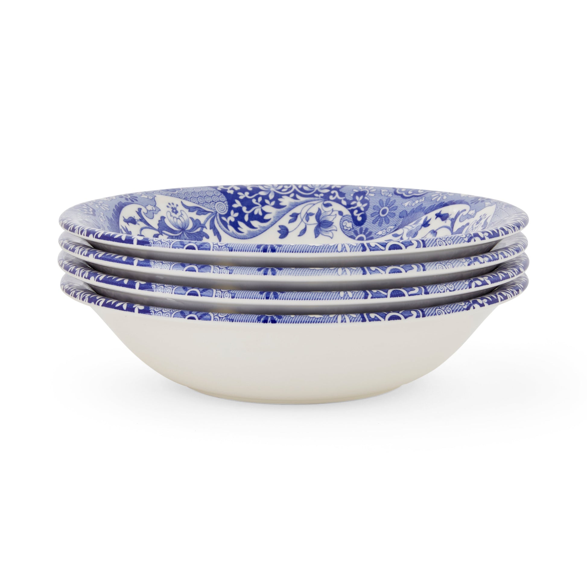 Blue Italian Christmas Set of 4 Bowls – Festive Blue Italian Pattern dinnerware CasaFenix