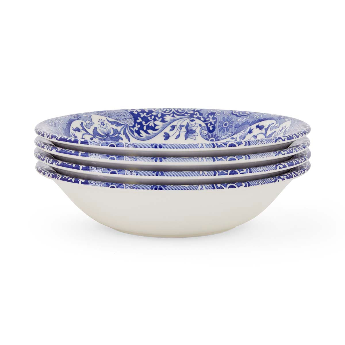 Blue Italian Christmas Set of 4 Bowls – Festive Blue Italian Pattern dinnerware CasaFenix