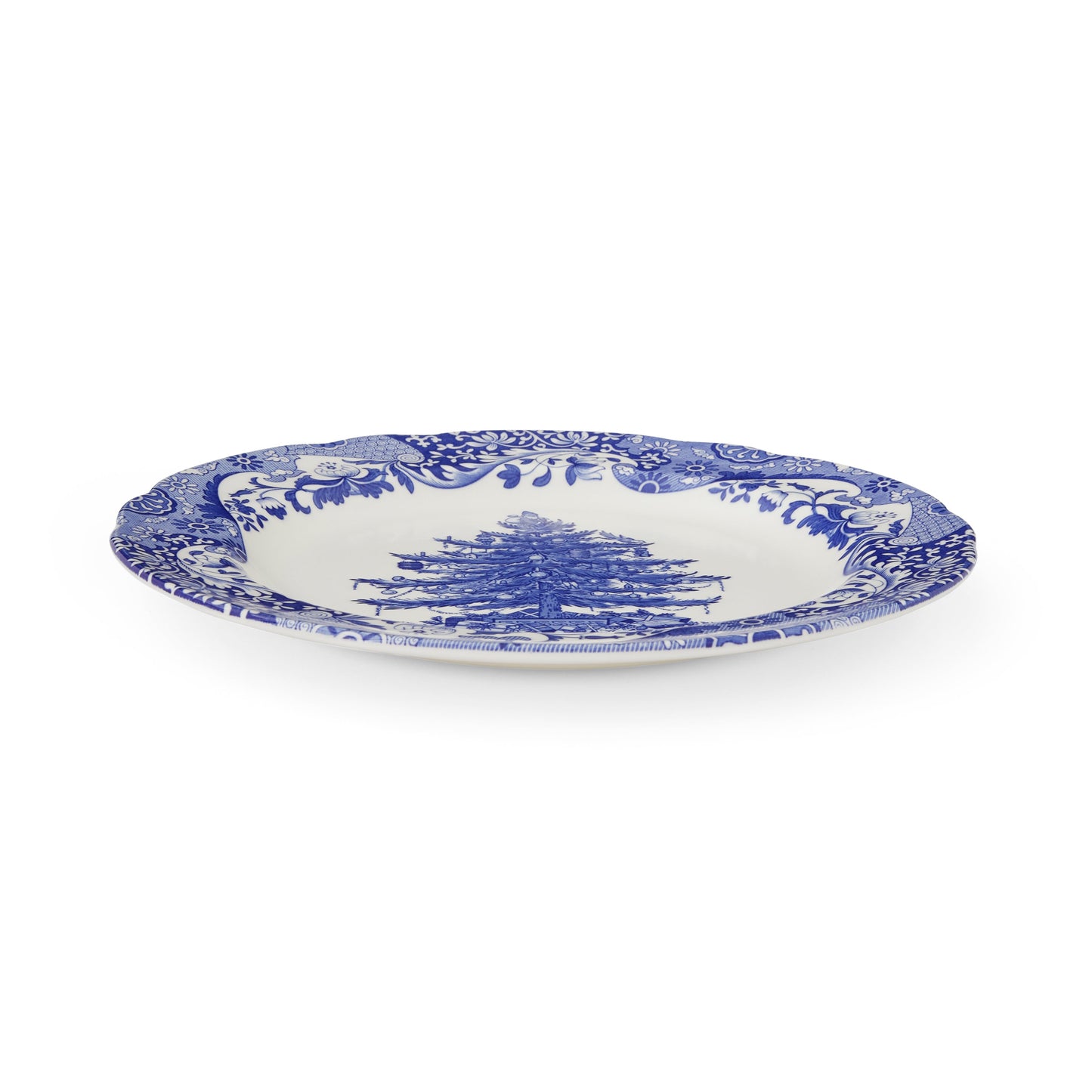 Blue Italian Christmas Set of 4 x 27cm Dinner Plates – Festive Blue Italian dinnerware CasaFenix