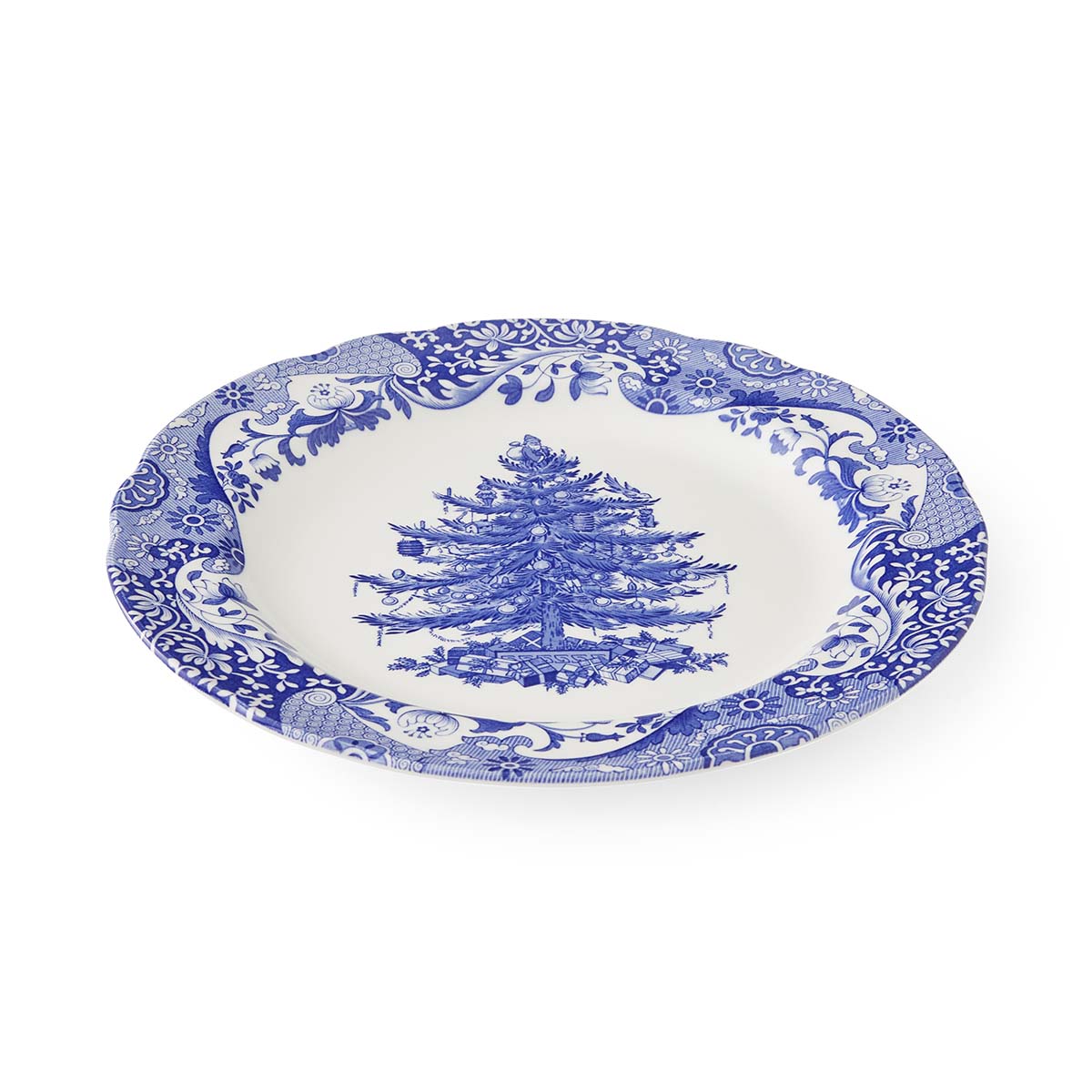 Blue Italian Christmas Set of 4 x 27cm Dinner Plates – Festive Blue Italian dinnerware CasaFenix