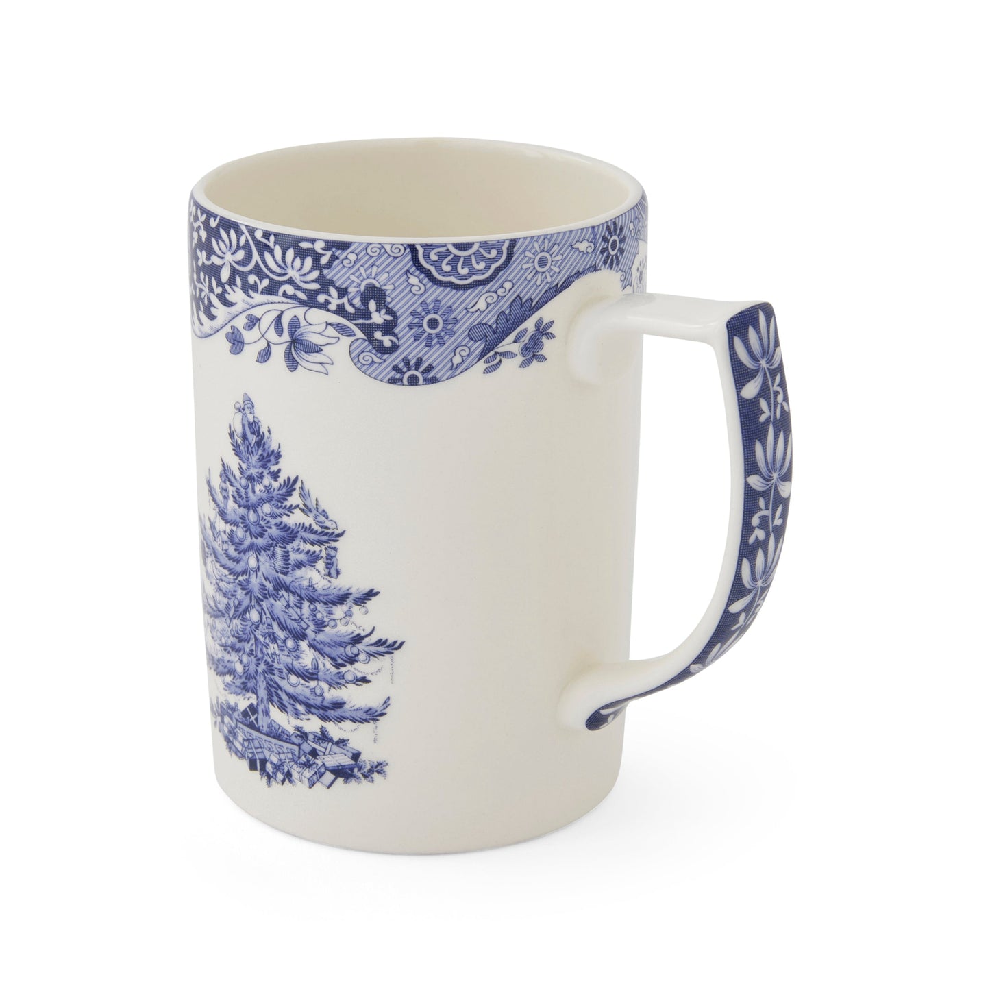 Blue Italian Christmas Set of 4 Mugs – Porcelain Festive Tea Cups dinnerware CasaFenix