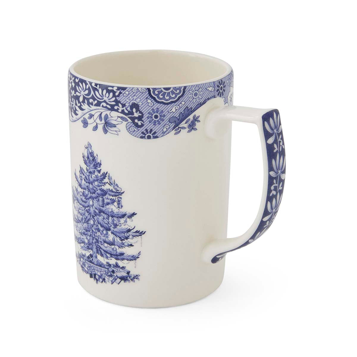 Blue Italian Christmas Set of 4 Mugs – Porcelain Festive Tea Cups dinnerware CasaFenix