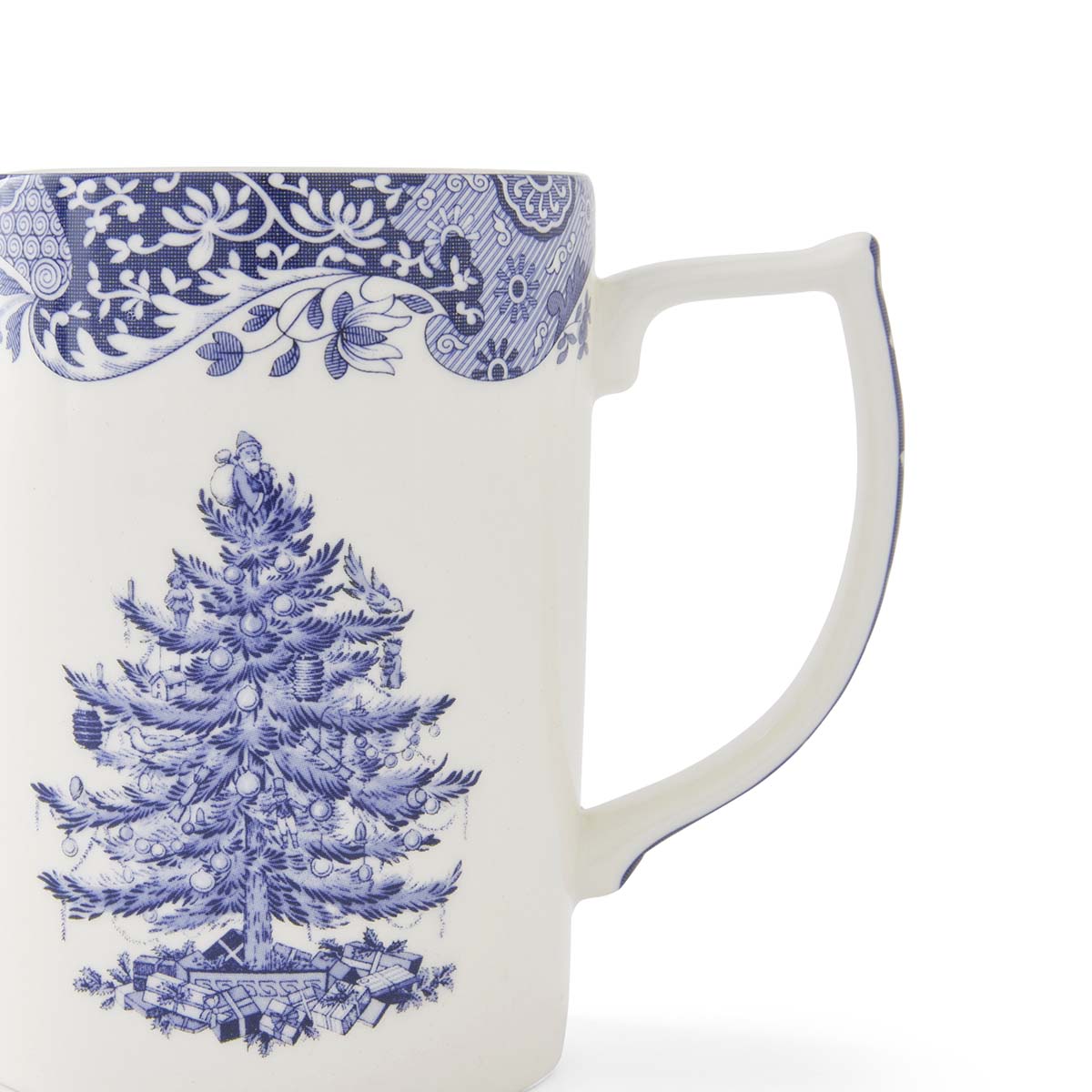 Blue Italian Christmas Set of 4 Mugs – Porcelain Festive Tea Cups dinnerware CasaFenix
