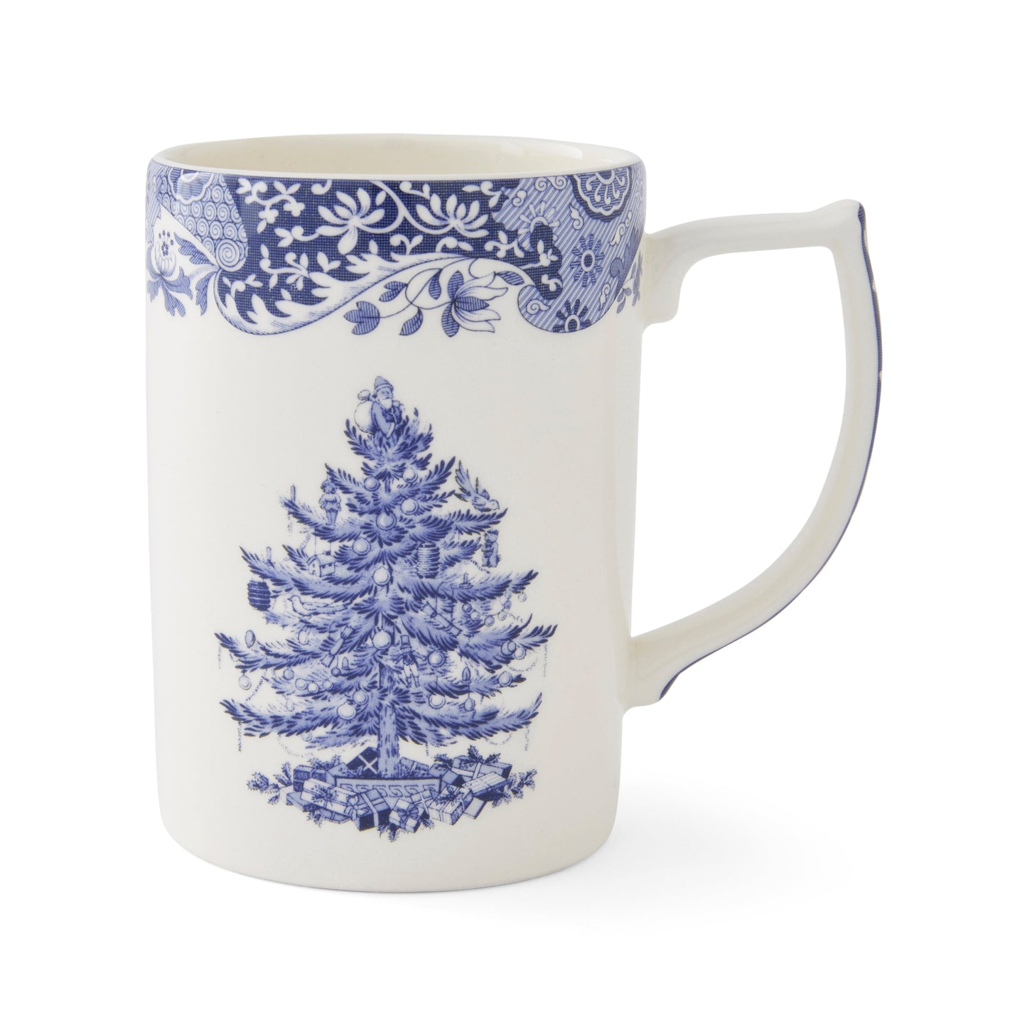 Blue Italian Christmas Set of 4 Mugs – Porcelain Festive Tea Cups dinnerware CasaFenix