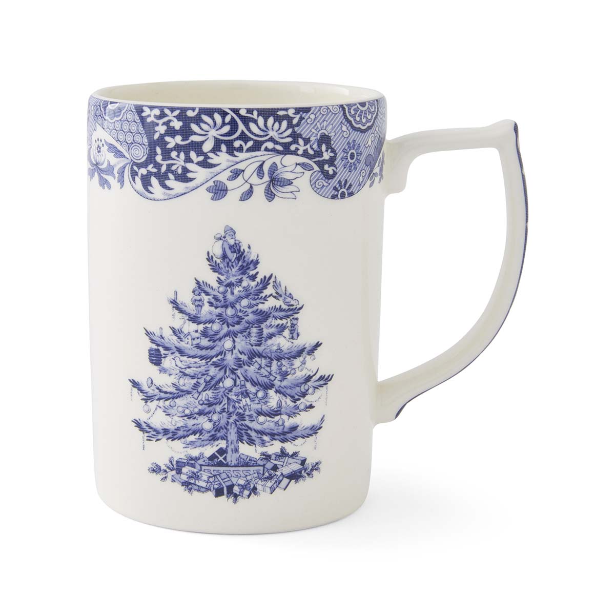 Blue Italian Christmas Set of 4 Mugs – Porcelain Festive Tea Cups dinnerware CasaFenix
