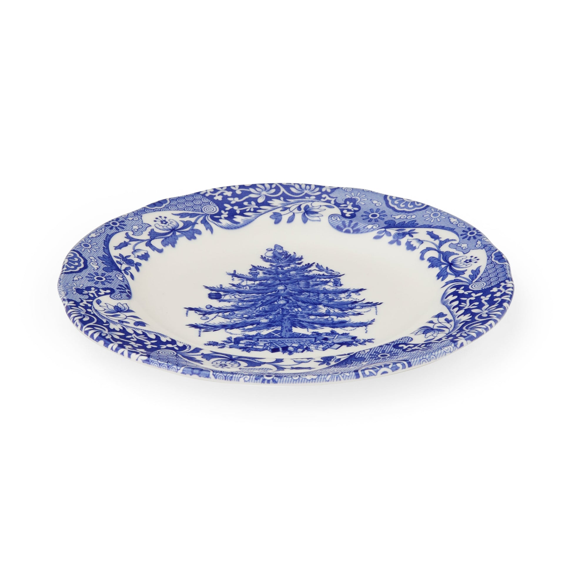 Blue Italian Christmas Set of 4 Side Plates – Limited Edition Porcelain dinnerware CasaFenix