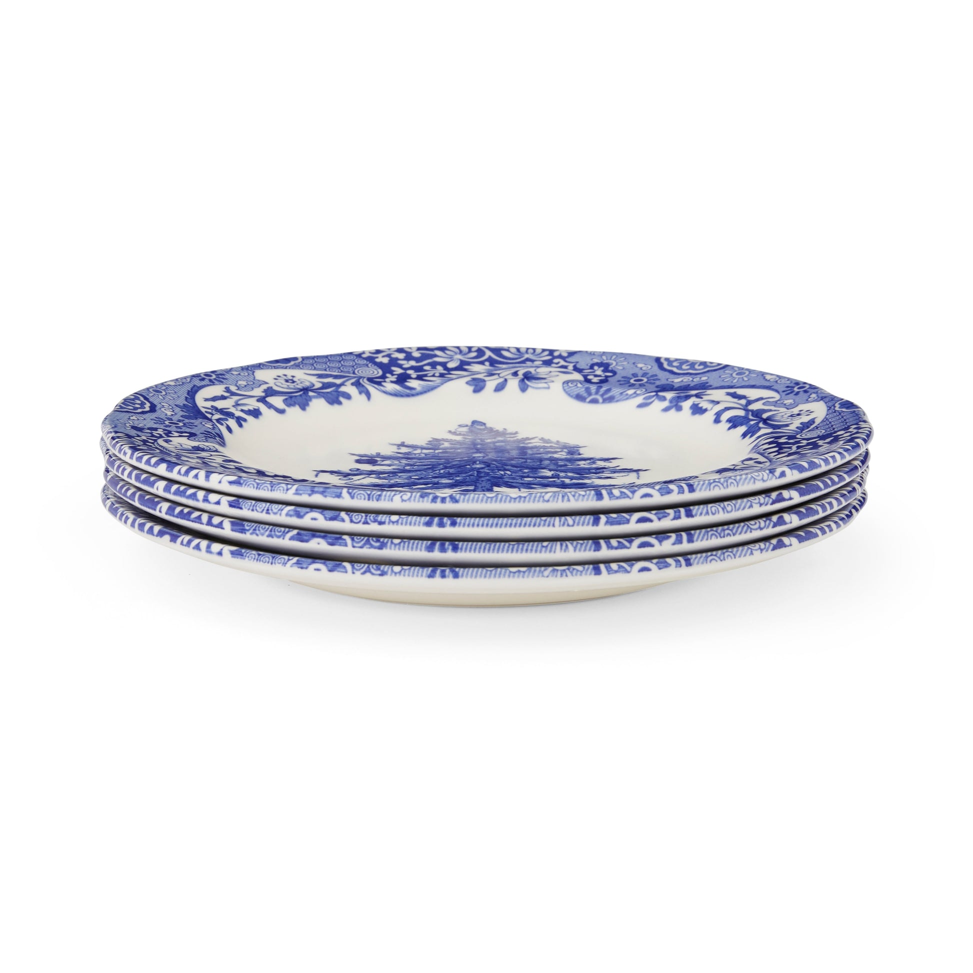 Blue Italian Christmas Set of 4 Side Plates – Limited Edition Porcelain dinnerware CasaFenix