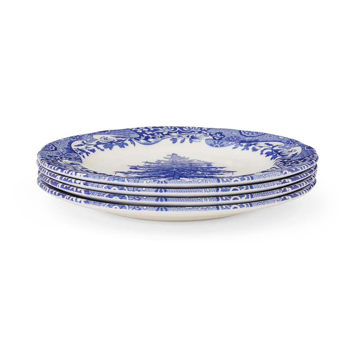 Blue Italian Christmas Set of 4 Side Plates – Limited Edition Porcelain dinnerware CasaFenix
