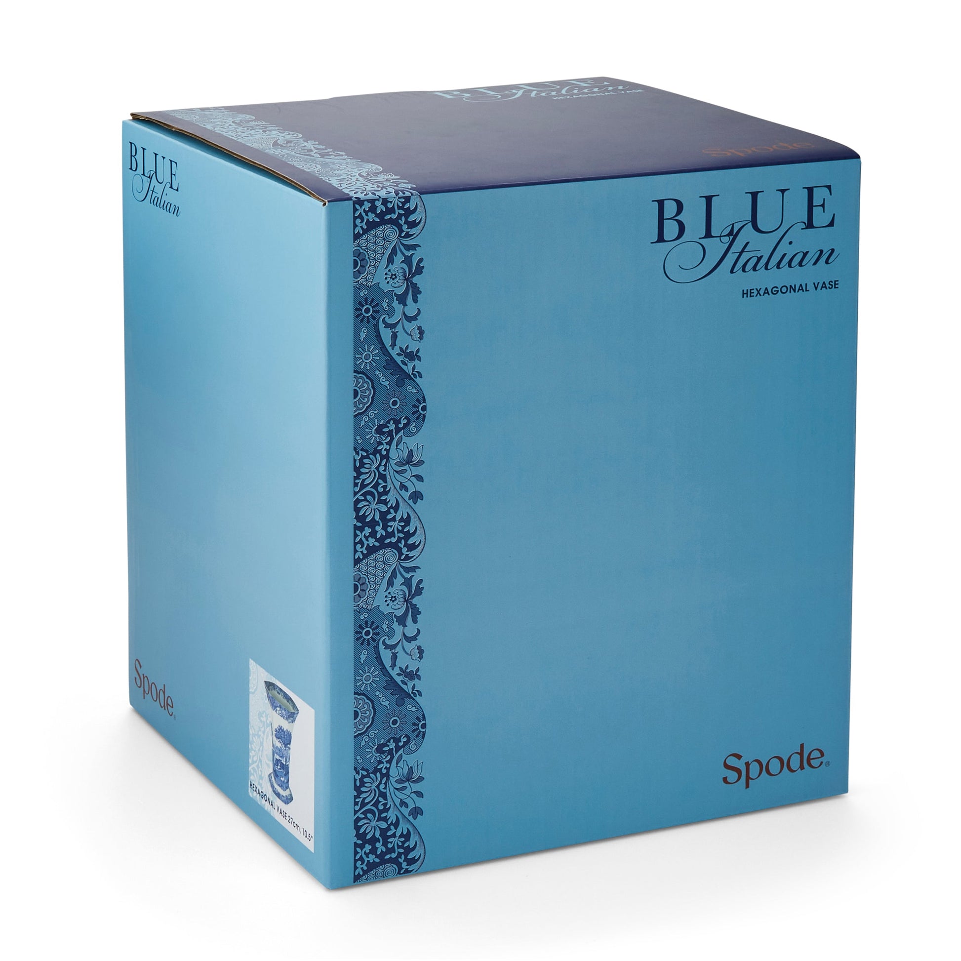 Blue Italian Hexagonal Vase – Porcelain Unique Shape Home Decor dinnerware CasaFenix