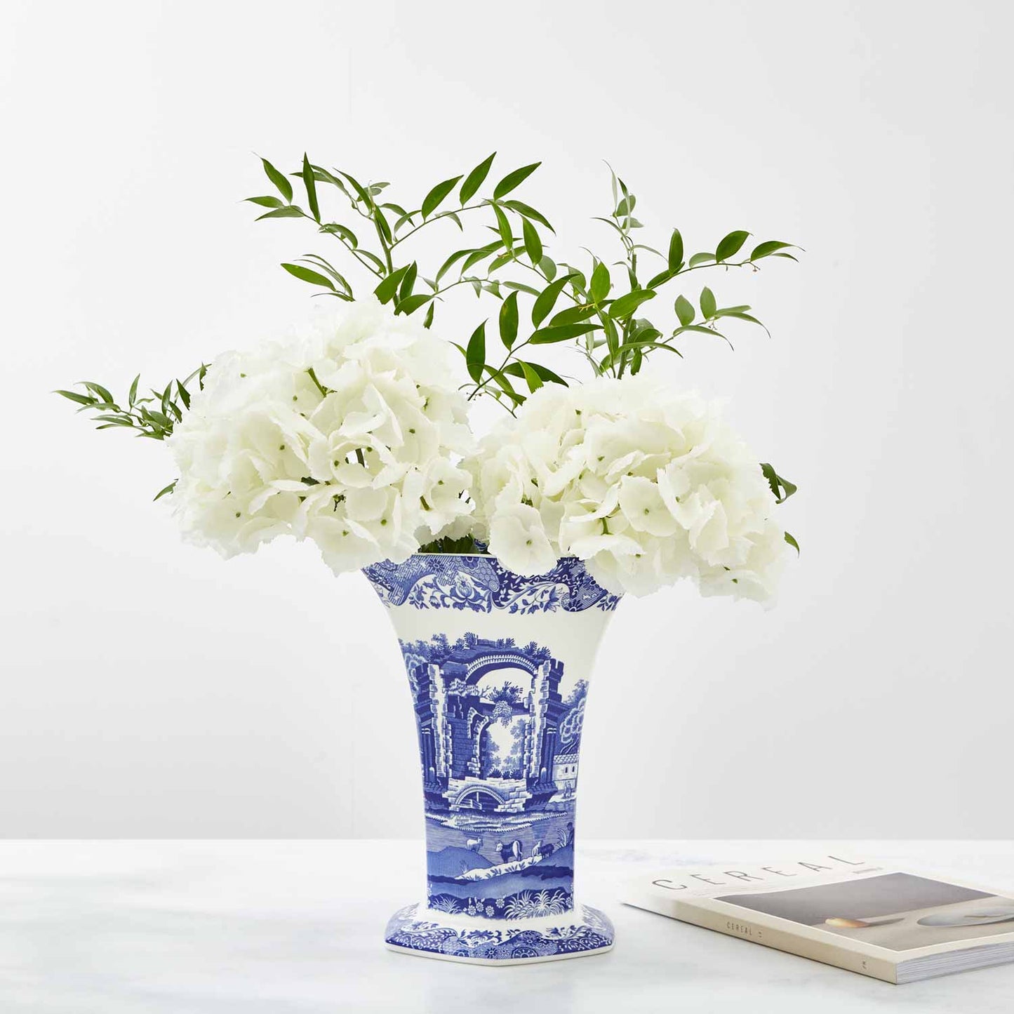 Blue Italian Hexagonal Vase – Porcelain Unique Shape Home Decor dinnerware CasaFenix