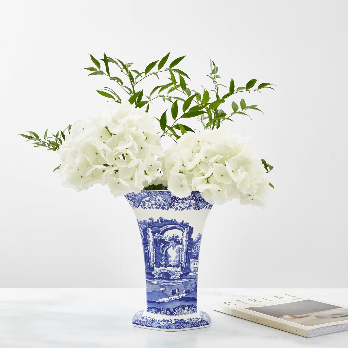 Blue Italian Hexagonal Vase – Porcelain Unique Shape Home Decor dinnerware CasaFenix