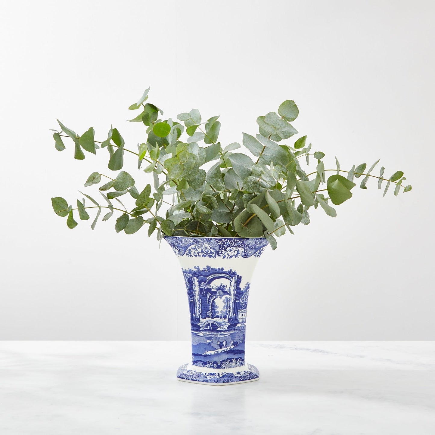 Blue Italian Hexagonal Vase – Porcelain Unique Shape Home Decor dinnerware CasaFenix