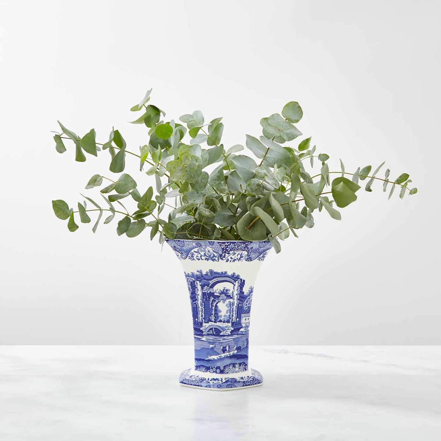 Blue Italian Hexagonal Vase – Porcelain Unique Shape Home Decor dinnerware CasaFenix