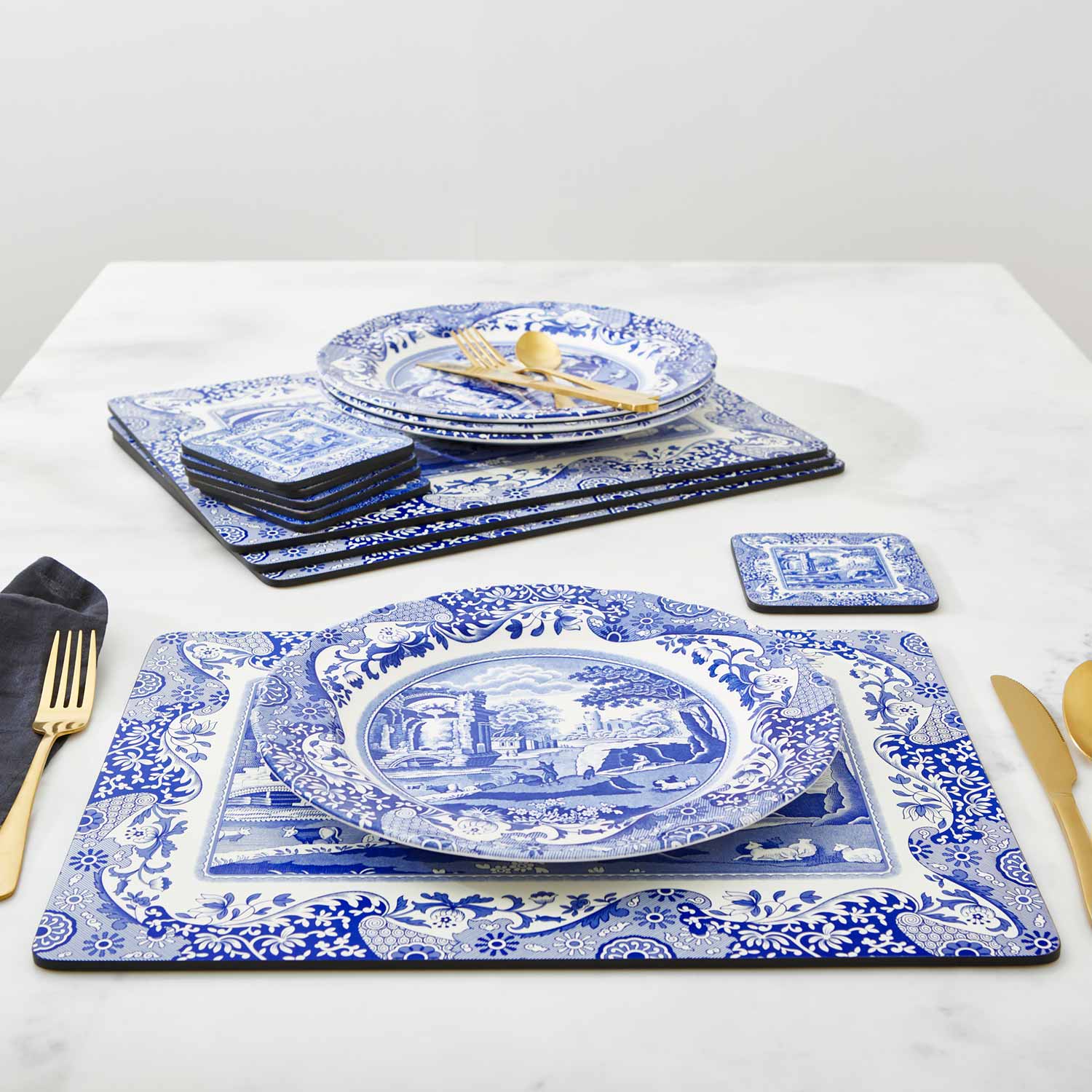 Blue Italian Set of 4 Placemats – Classic Blue Italian Table Mats dinnerware CasaFenix