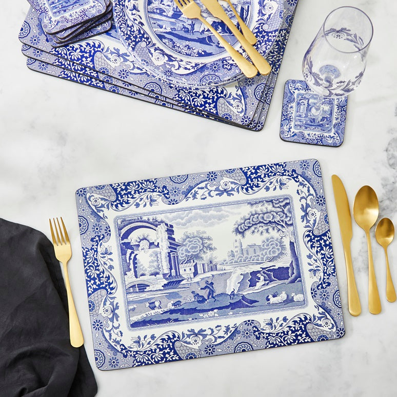 Blue Italian Set of 4 Placemats – Classic Blue Italian Table Mats dinnerware CasaFenix