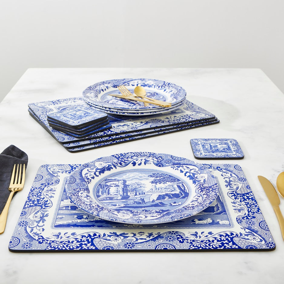 Blue Italian Set of 4 Placemats – Classic Blue Italian Table Mats dinnerware CasaFenix