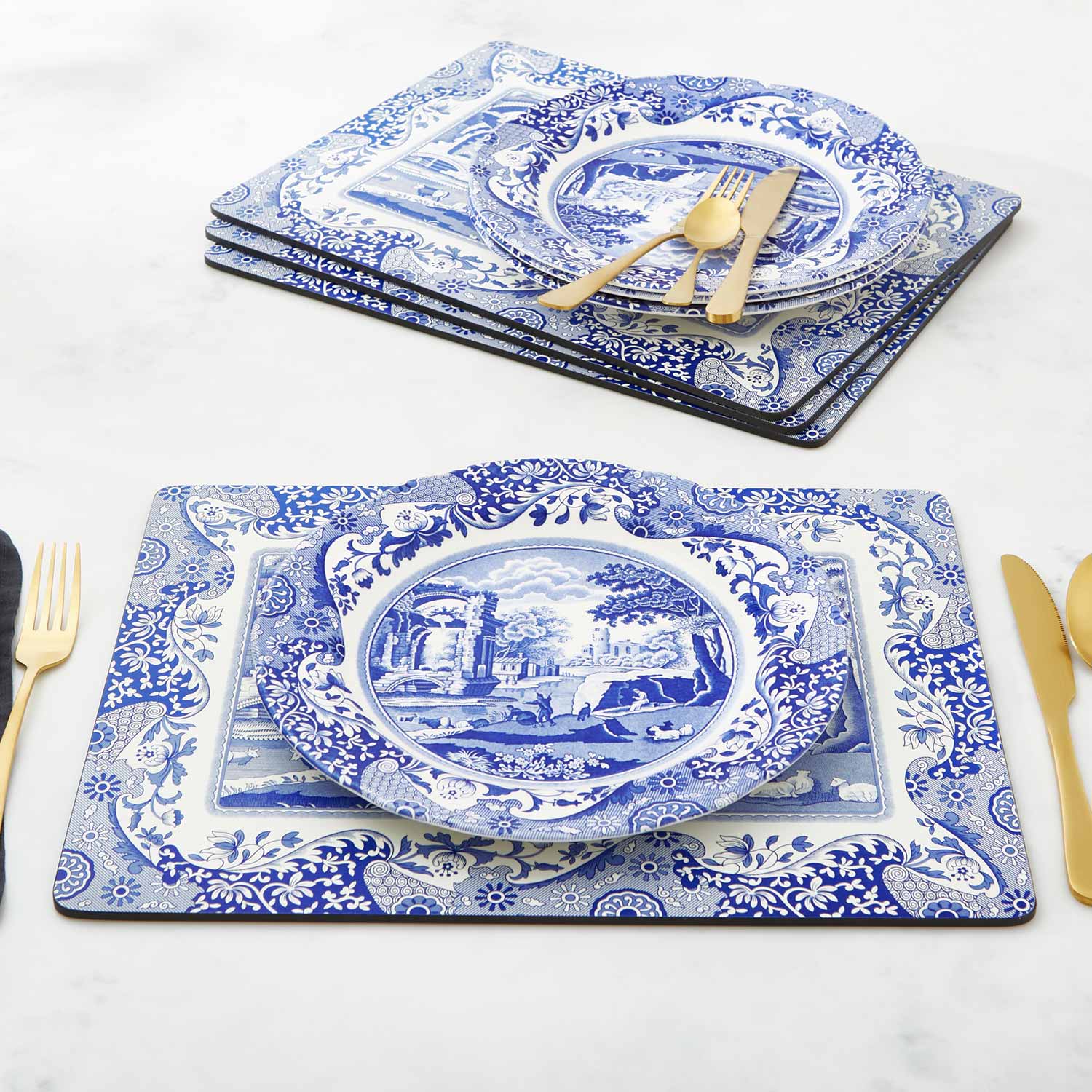 Blue Italian Set of 4 Placemats – Classic Blue Italian Table Mats dinnerware CasaFenix