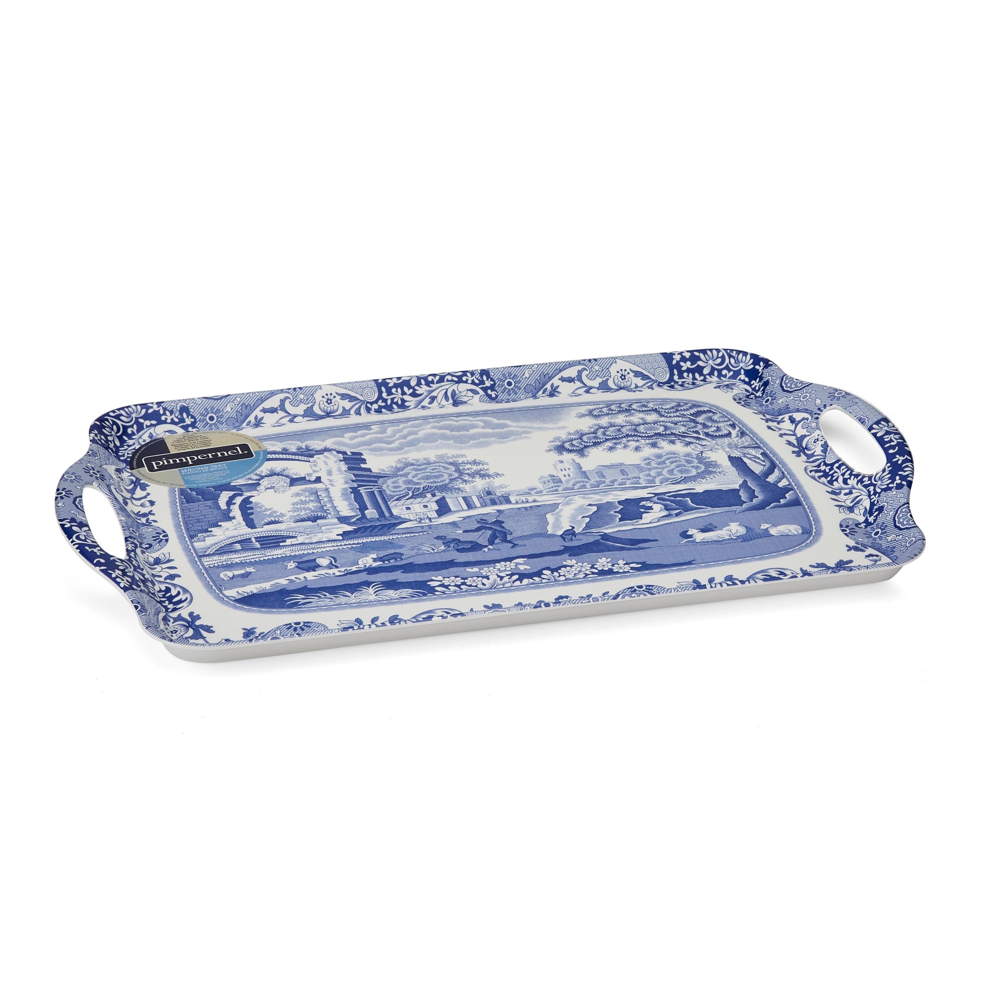 Blue Italian Large Tray – Porcelain Serving Tray by Pimpernel dinnerware CasaFenix