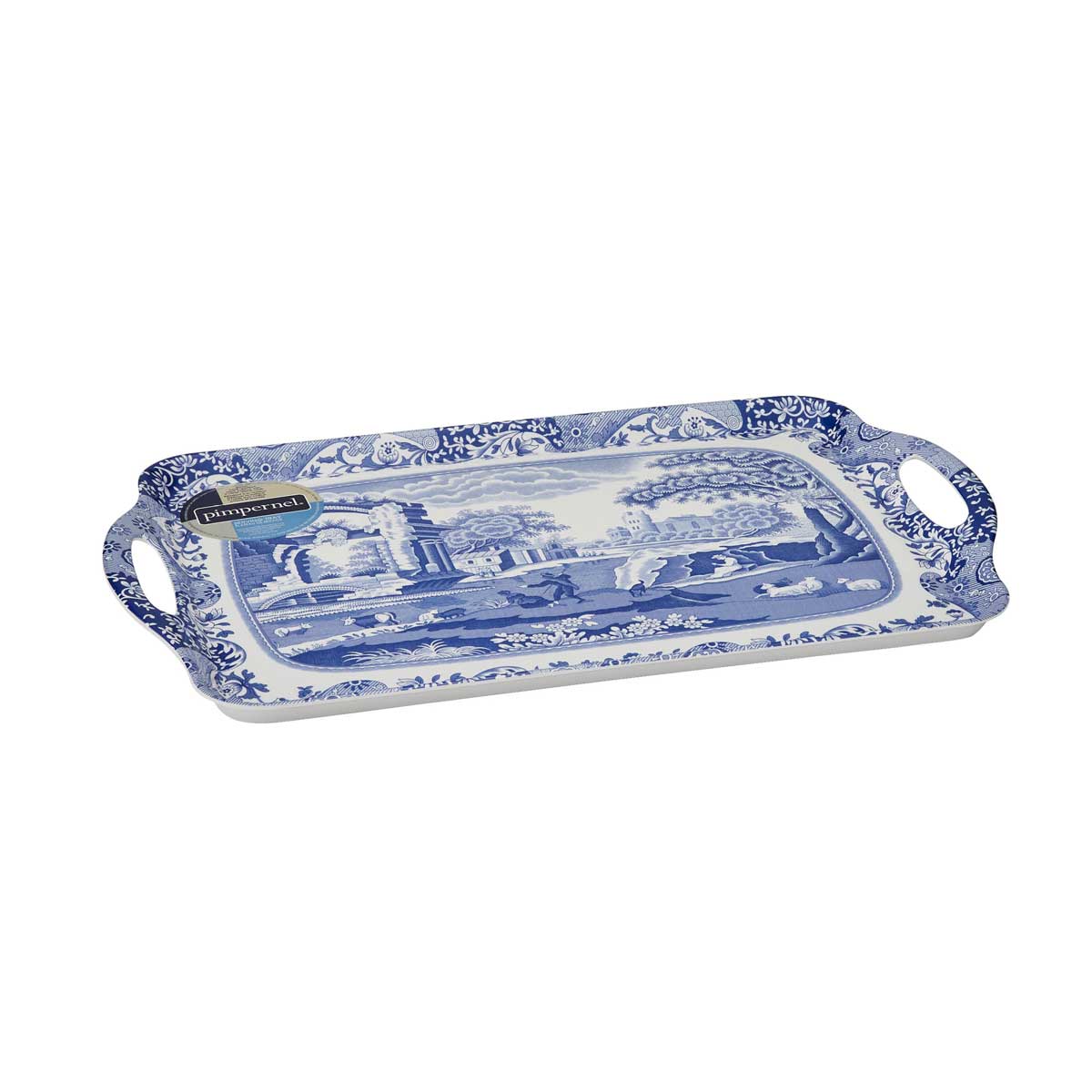 Blue Italian Large Tray – Porcelain Serving Tray by Pimpernel dinnerware CasaFenix