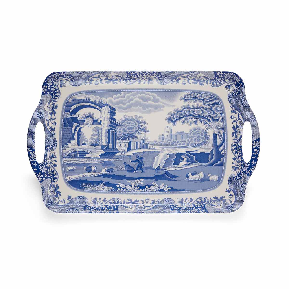 Blue Italian Large Tray – Porcelain Serving Tray by Pimpernel dinnerware CasaFenix