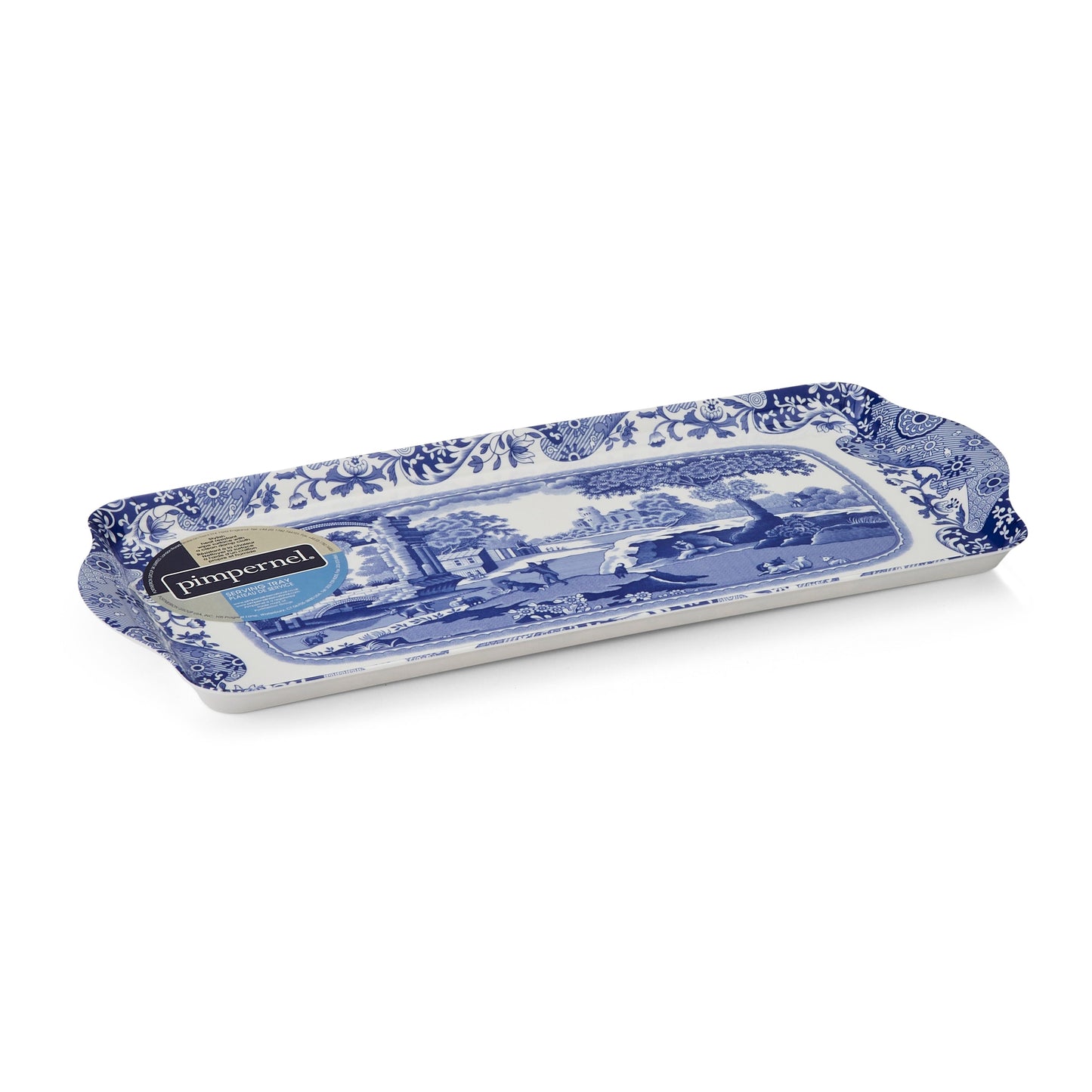 Blue Italian Sandwich Tray – Porcelain Serving Tray with Blue Italian Pattern dinnerware CasaFenix