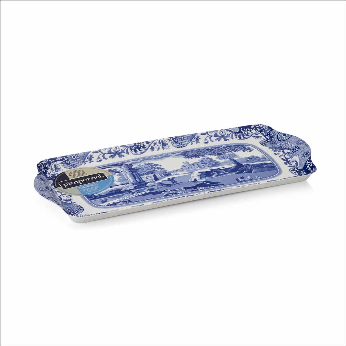 Blue Italian Sandwich Tray – Porcelain Serving Tray with Blue Italian Pattern dinnerware CasaFenix