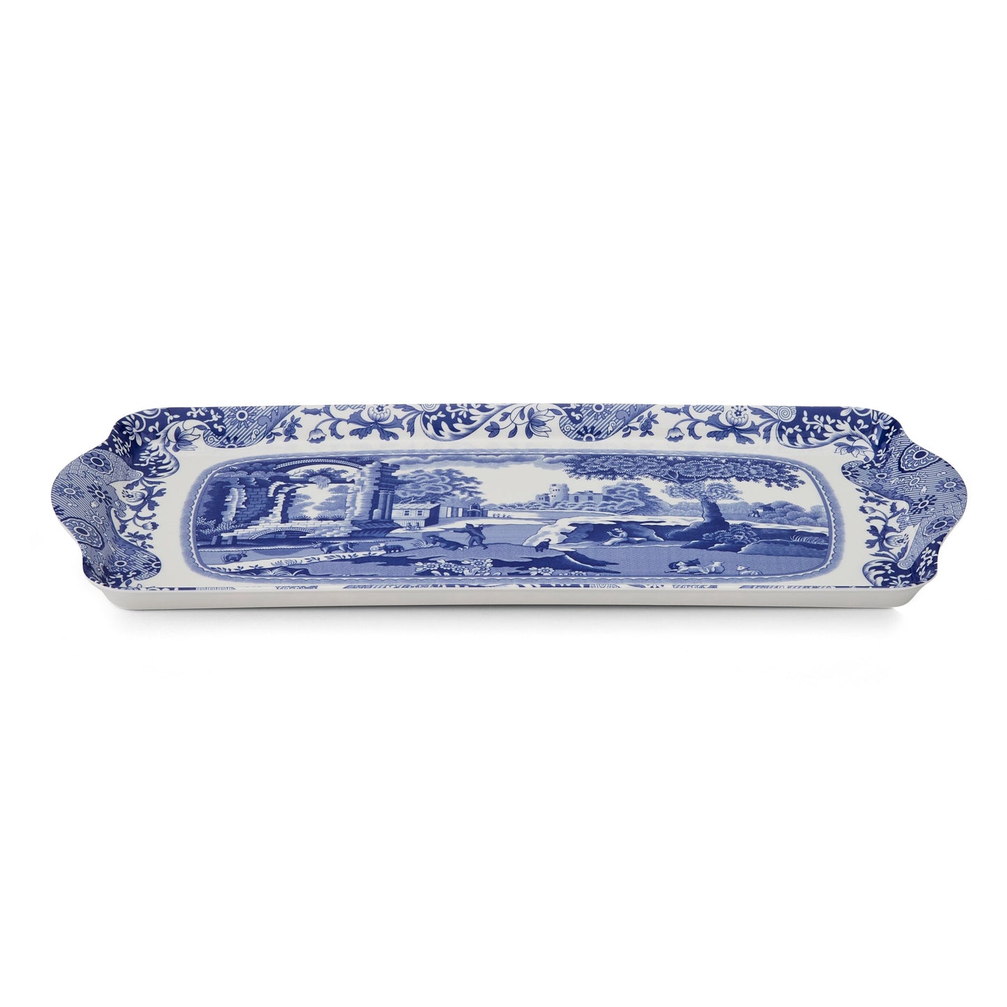 Blue Italian Sandwich Tray – Porcelain Serving Tray with Blue Italian Pattern dinnerware CasaFenix