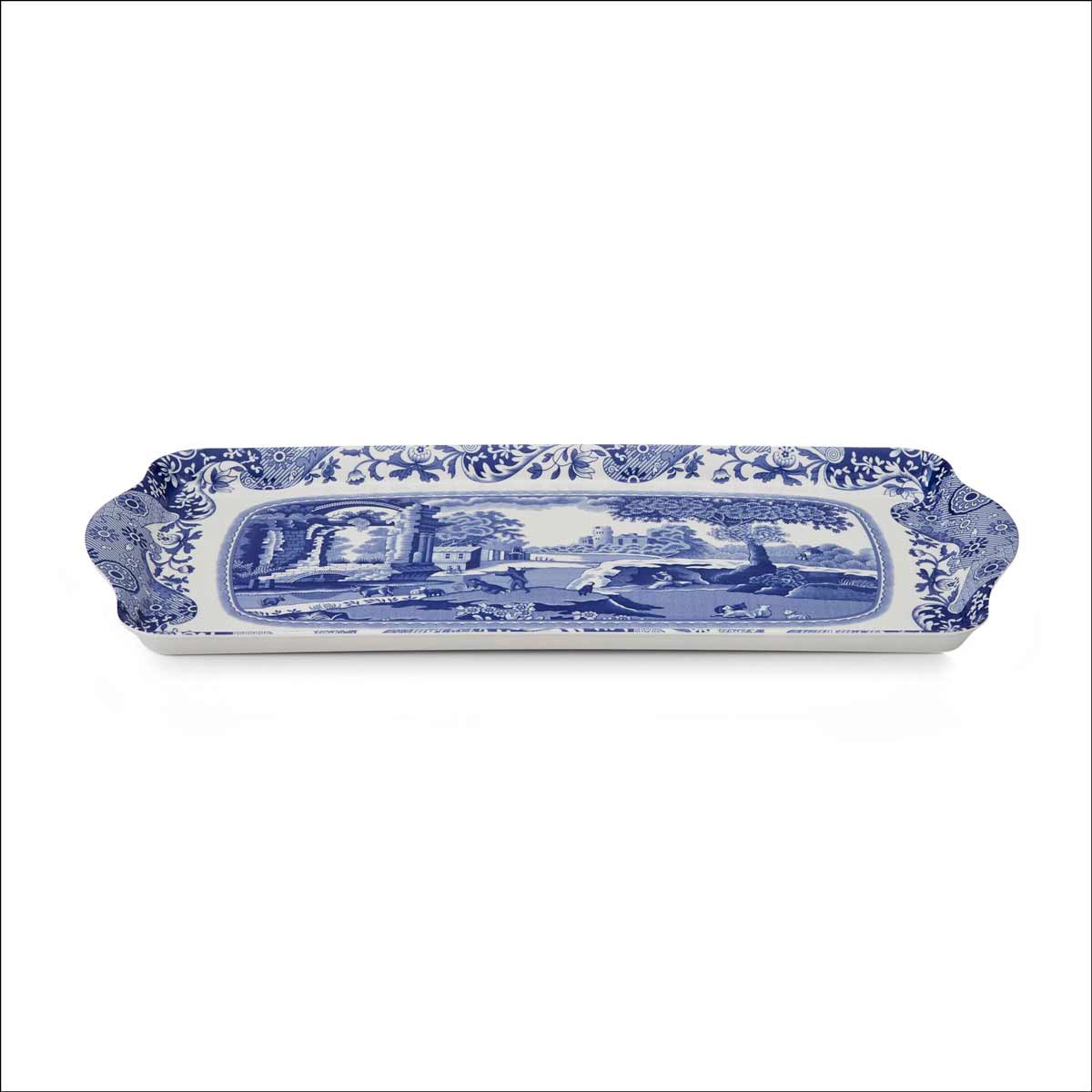 Blue Italian Sandwich Tray – Porcelain Serving Tray with Blue Italian Pattern dinnerware CasaFenix