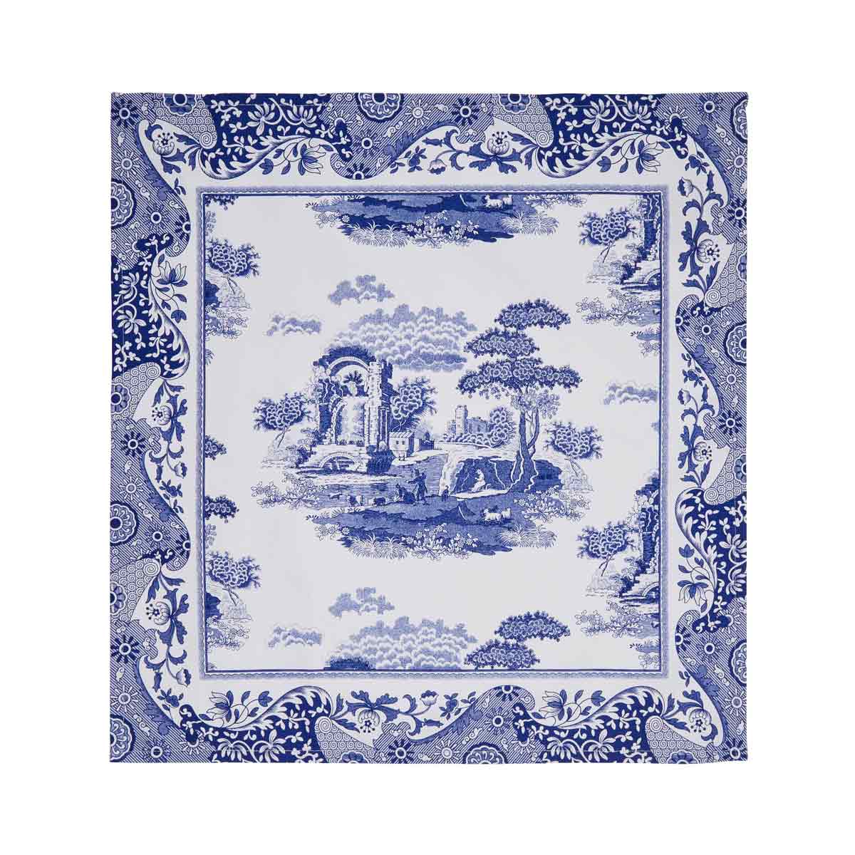 Blue Italian Set of 4 Napkins – Porcelain-Inspired Printed Linen Napkins dinnerware CasaFenix
