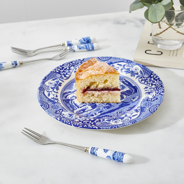 Blue Italian Set of 6 Pastry Forks – Porcelain Blue Italian Handles dinnerware CasaFenix