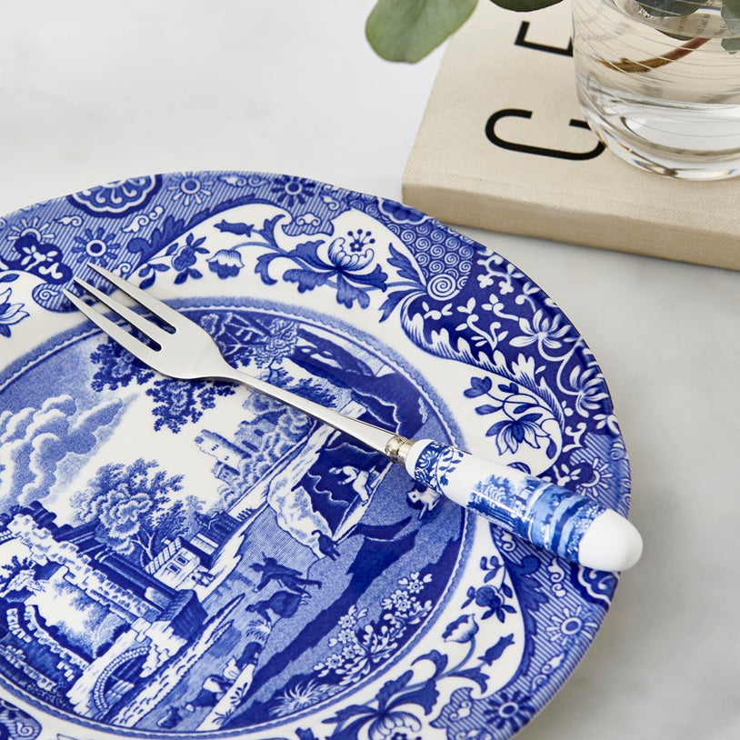 Blue Italian Set of 6 Pastry Forks – Porcelain Blue Italian Handles dinnerware CasaFenix