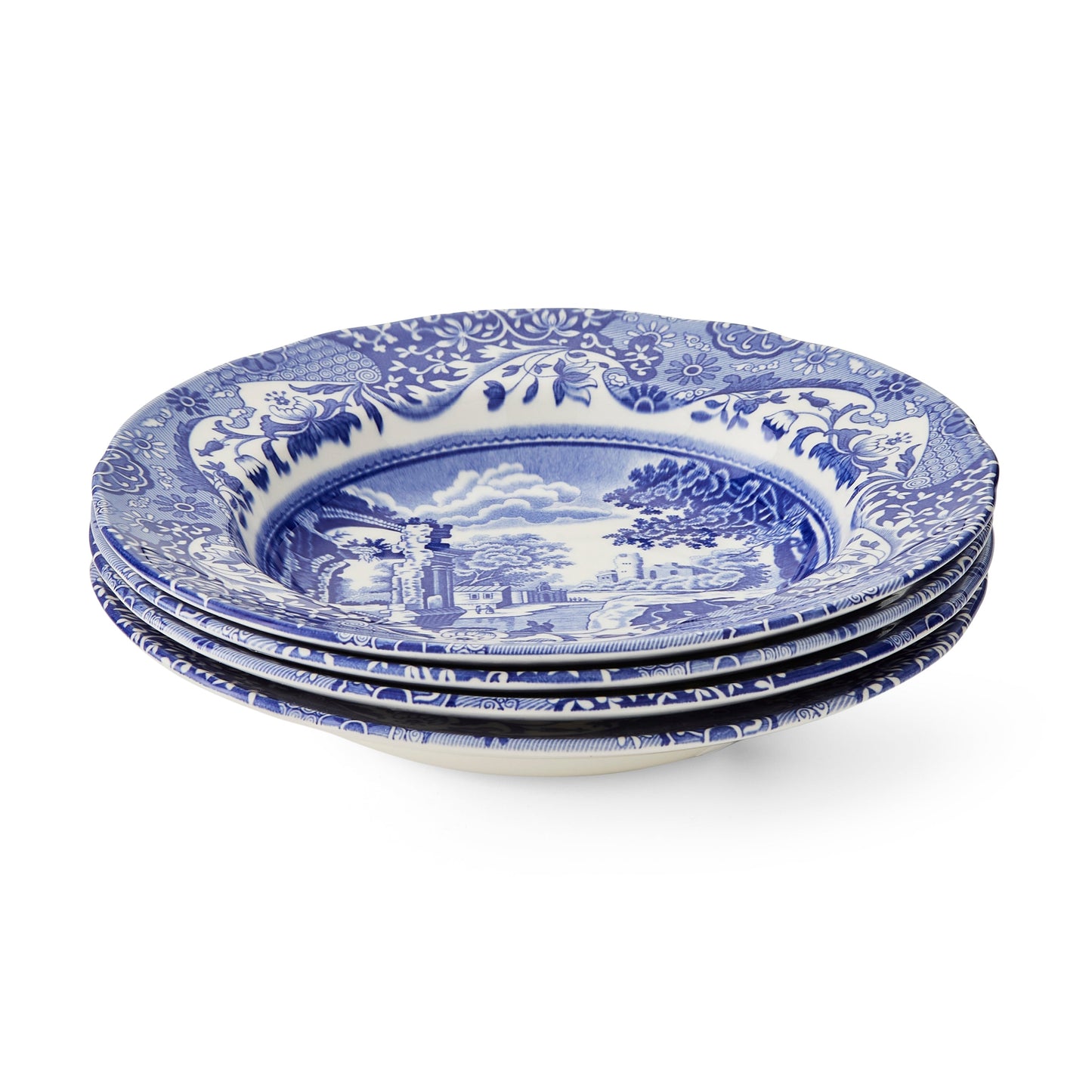 Blue Italian Set of 4 Soup Plates – Classic Spode Dinnerware dinnerware CasaFenix