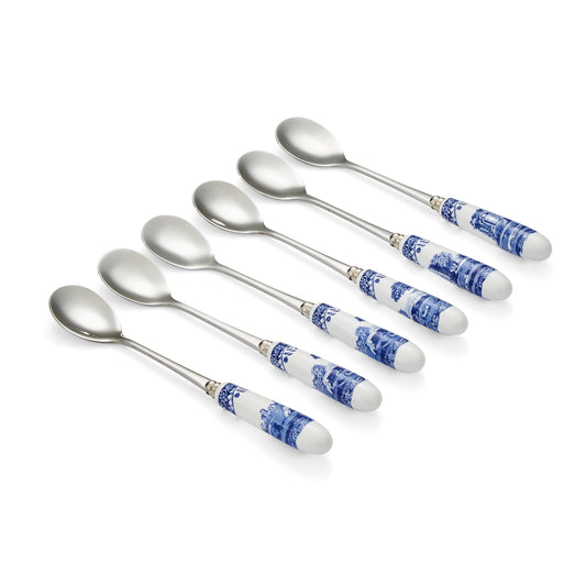 Blue Italian Set of 6 Tea Spoons – Porcelain Blue Italian Handles dinnerware CasaFenix