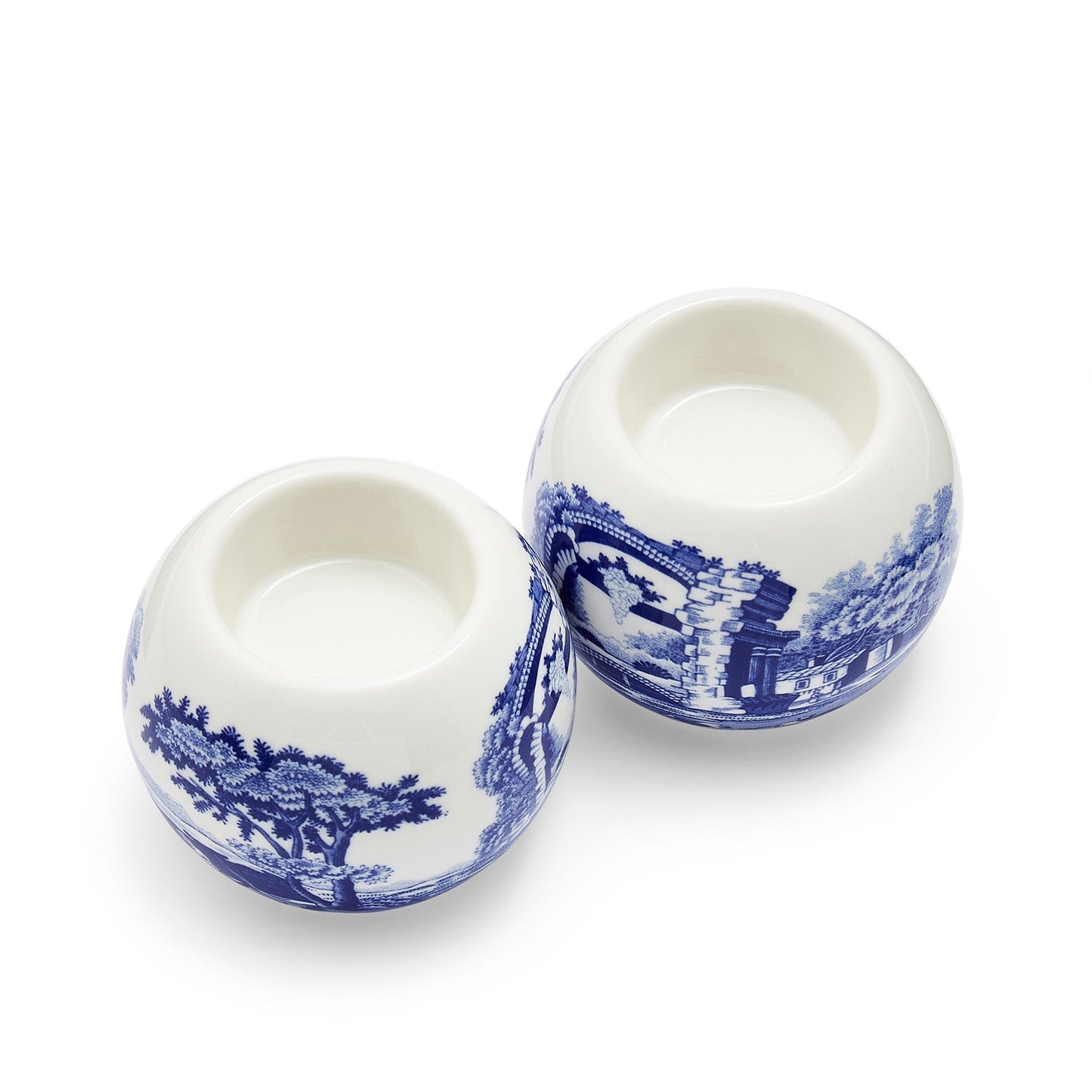 Blue Italian Porcelain Tealight Holders – Set of 2 by Spode dinnerware CasaFenix