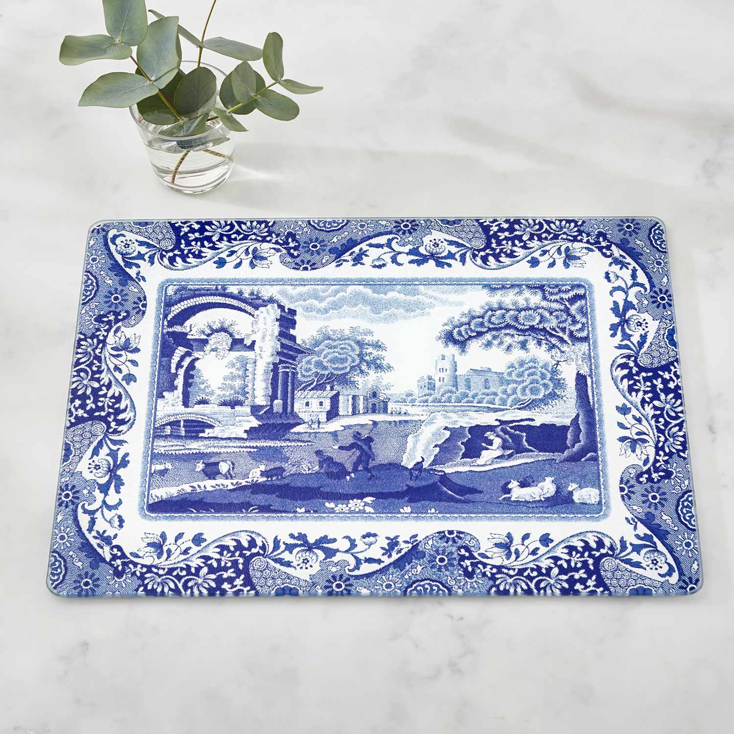 Blue Italian Glass Worktop Saver – Toughened Glass Kitchen Protector dinnerware CasaFenix