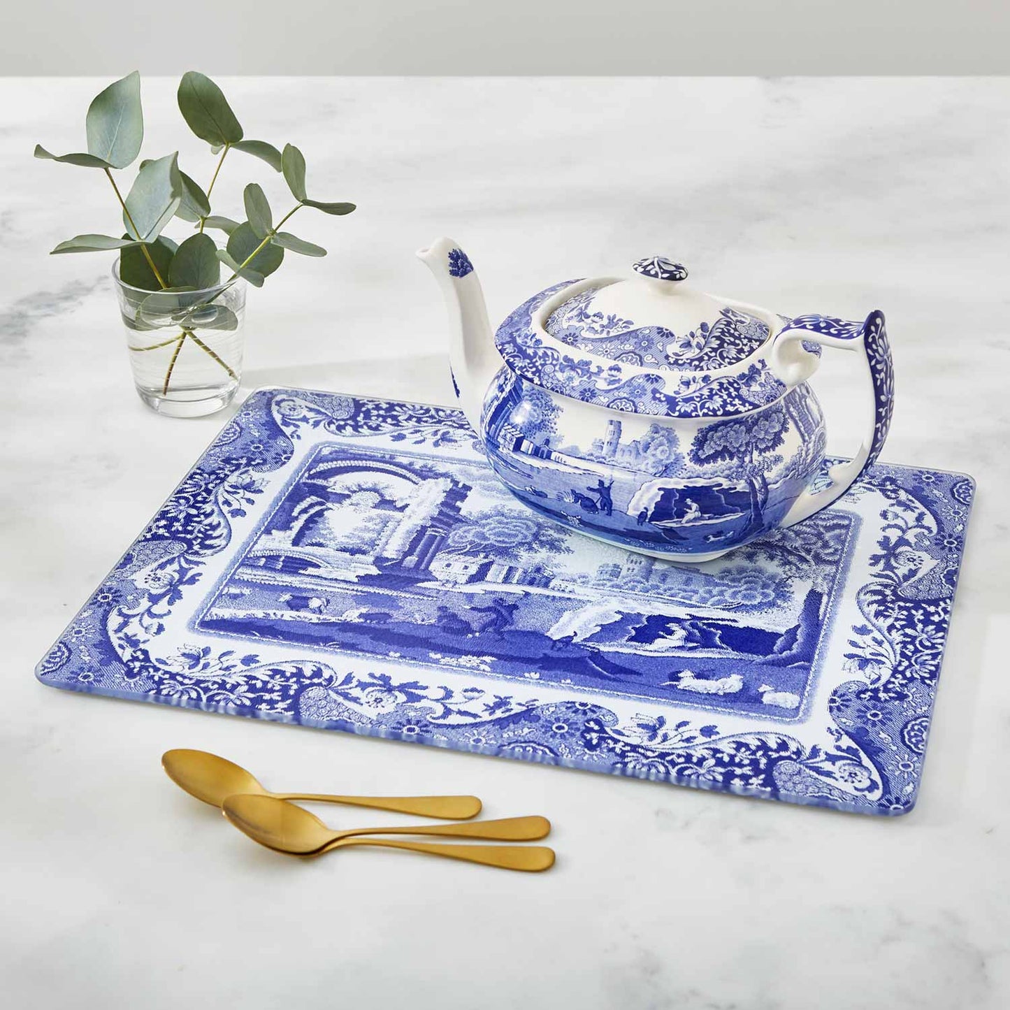 Blue Italian Glass Worktop Saver – Toughened Glass Kitchen Protector dinnerware CasaFenix