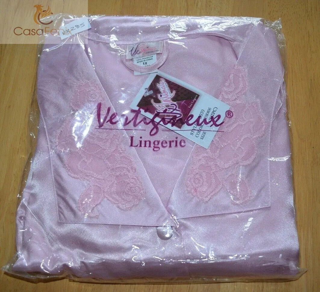 Brand New Lingerie VX Intimate Pink Soft Satin Feel Pajamas Size Medium. (2039) Clothes, Shoes & Accessories:Women:Women's Clothing:Lingerie & Nightwear:Nightwear CasaFenix