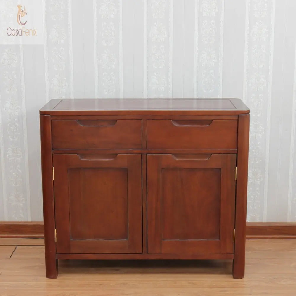 Bude Collection Sideboard 2 Door 2 Drawers Solid Mahogany Storage Cupboard - CasaFenix